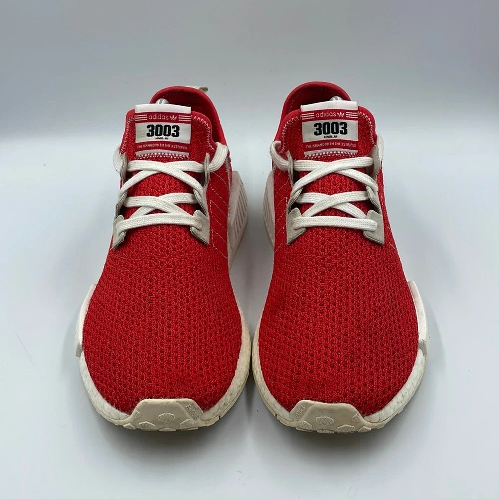Adidas NMD R1 Red White Running Shoes BD7897 Men's Sz 10